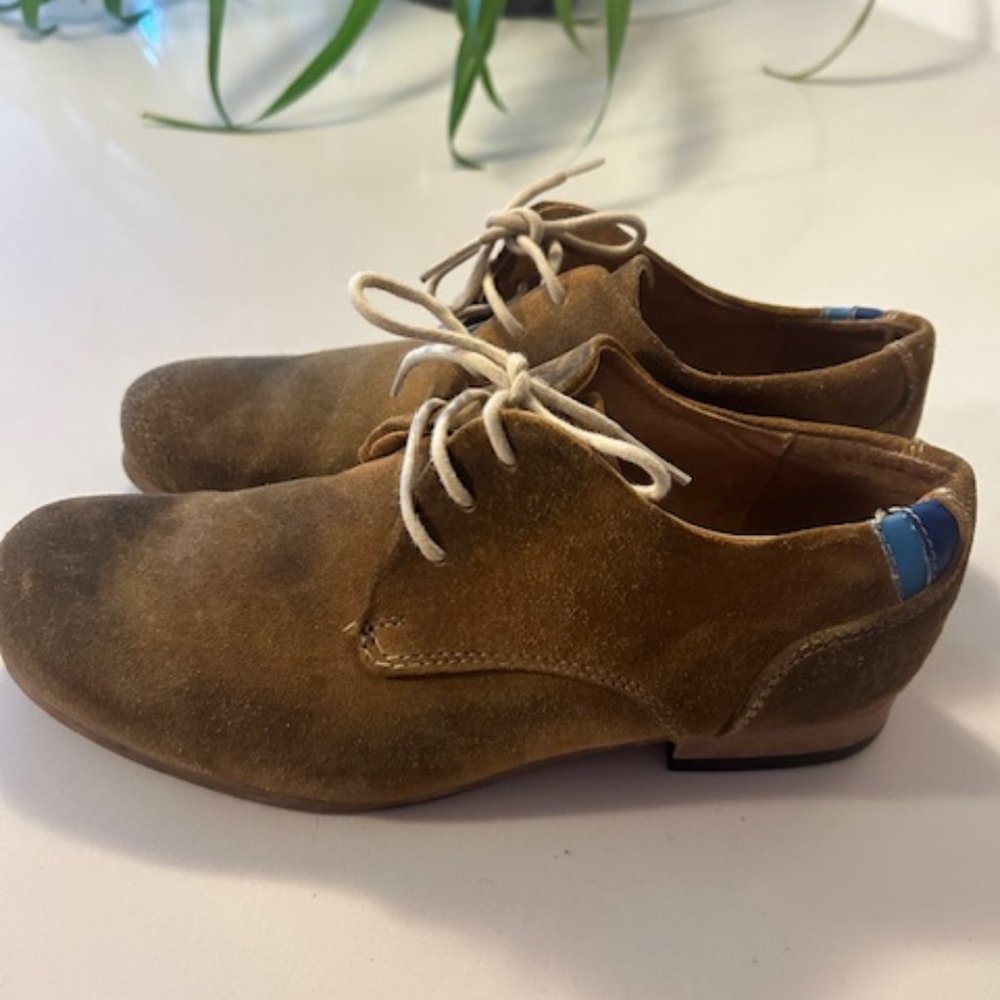 Women's -Size 6  Fluevog (CBC Yellow - Leather & Suede shoes)